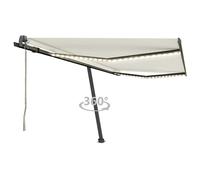 Luifel automatisch met LED en windsensor 400x300 cm crÃmekleur3069752