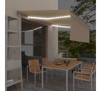 Vidaxl Auvent Automatique Avec Capteur De Vent Et Led 4x3 M Crème