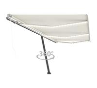 Luifel automatisch met LED en windsensor 600x300 cm crÃmekleur3069812
