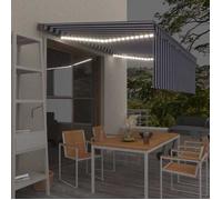 vidaXL Auvent Automatique avec Store Capteur de Vent et LED Banne Pliable Jardin Balcon Terrasse Protection contre Rayons UV