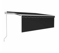 vidaXL Auvent Automatique avec Store et Capteur de Vent et LED Banne Pliable Jardin Balcon Terrasse Protection Contre Rayons UV 4,5x3 m Anthracite