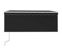 vidaXL Auvent automatique capteur de vent et LED 3x2,5 m Anthracite