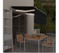 vidaXL Auvent automatique capteur de vent et LED 3x2,5 m Anthracite