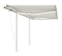 Vidaxl Auvent Automatique Capteur De Vent Et Led 3x2,5 M Crème