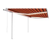 Vidaxl Auvent Automatique Capteur De Vent Et Led 4,5x3 M Orange Marron Orange