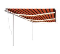 Vidaxl Auvent Automatique Capteur De Vent Et Led 6x3,5 M Orange Marron