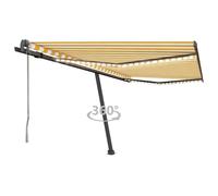 Luifel automatisch met LED en windsensor 450x300 cm geel en wit3069773