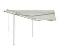 Vidaxl Auvent Automatique R¿¿Tractable Avec Poteaux 4x3,5 M Cr¿¿Me