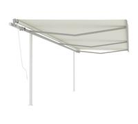 Luifel automatisch uittrekbaar met palen 6x3 m crÃmekleurig3070007