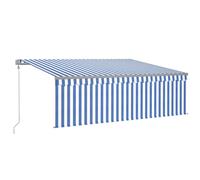 Vidaxl Auvent Automatique Rétractable Avec Store 4,5x3 M Bleu Et Blanc