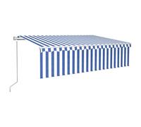 Vidaxl Auvent Automatique Rétractable Avec Store 6x3 M Bleu Et Blanc