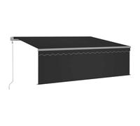 vidaXL Auvent Automatique Rétractable avec Store Banne Pliable Jardin Balcon Terrasse Extérieur Protection Contre Rayons UV 4,5x3 m Anthracite