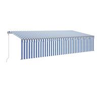 Vidaxl Auvent Automatique Rétractable Avec Store 6x3 M Bleu Et Blanc