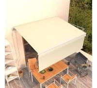 vidaXL Auvent Automatique Rétractable avec Store Banne Pliable Jardin Balcon Terrasse Extérieur Protection contre Rayons UV 4x3 m Crème Crème G
