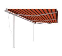 Vidaxl Auvent Automatique Rétractable Et Poteaux 6x3m Orange Et Marron Orange