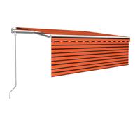 Vidaxl Auvent Automatique Rétractable Et Store 4,5x3m Orange Et Marron Orange