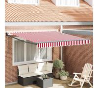 Vidaxl Auvent Automatique Retractable Rayé Rouge Et Blanc 350x250 Cm