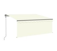 Vidaxl Auvent Automatique Store Capteur De Vent Et Led 3x2,5 M Crème