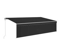 vidaXL Auvent automatique Store-banne 5x3 m - Capteur de vent, LED, pliable - Anthracite