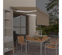vidaXL Auvent automatique store capteur de vent LED 3,5x2,5 m Crème Crème G