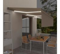 Vidaxl Auvent Automatique Store Capteur De Vent/Led 6x3 M Crème