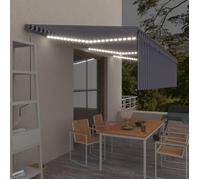 vidaXL Auvent Automatique Store Capteur de Vent LED Banne Pliable Jardin Balcon Terrasse Extérieur Protection contre Rayons 3069491