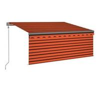 vidaXL Auvent automatique store capteur de vent LED Orange et marron G