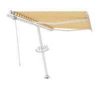 Luifel vrijstaand automatisch 300x250 cm geel en wit3069508