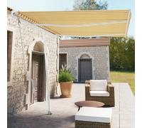 Vidaxl Auvent Automatique Sur Pied 350x250 Cm Jaune/Blanc Jaune