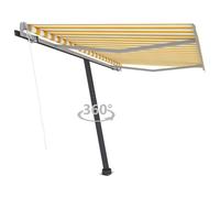 Vidaxl Auvent Automatique Sur Pied 350x250 Cm Jaune/Blanc Jaune