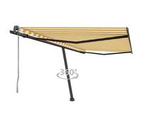 Vidaxl Auvent Automatique Sur Pied 400x300 Cm Jaune Et Blanc