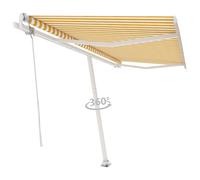 Vidaxl Auvent Automatique Sur Pied 400x350 Cm Jaune/Blanc Jaune