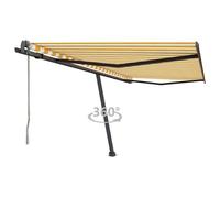 Vidaxl Auvent Automatique Sur Pied 450x300 Cm Jaune/Blanc Jaune