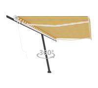 Luifel vrijstaand automatisch 500x300 cm geel en wit3069788