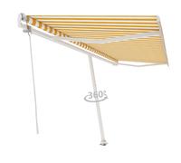 Vidaxl Auvent Automatique Sur Pied 500x350 Cm Jaune/Blanc Jaune