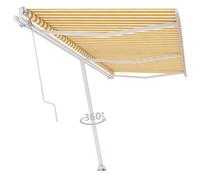 Vidaxl Auvent Automatique Sur Pied 600x350 Cm Jaune/Blanc Jaune