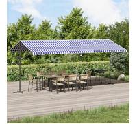 vidaXL Auvent autoportant bleu et blanc 600x300 cm tissu et acier 368934