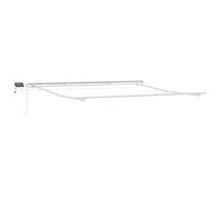 vidaXL Auvent avec Blanc 4 × 3,5 m Métal, Auvent Moderne extérieur, auvent rectangulaire, Protection UV, Ombre rétractable, Finition Lisse