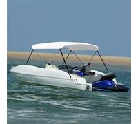 vidaXL Auvent Bimini à 2 Arceaux Auvent de Bateau Couverture de Bateau Abri de Bateau Résistant aux UV Extérieur Blanc 150x120x110 cm Blanc G