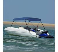 vidaXL Auvent Bimini à 2 Arceaux Auvent de Bateau Couverture de Bateau Abri de Bateau Résistant aux UV Extérieur Bleu Marine 93128