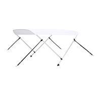 vidaXL Auvent Bimini à 2 Arceaux Auvent de Bateau Couverture de Bateau Abri de Bateau Résistant aux UV Extérieur Blanc 150x120x110 cm