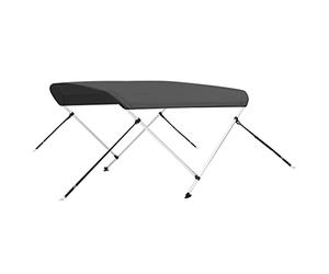 vidaXL Auvent Bimini à 2 Arceaux Auvent de Bateau Couverture de Bateau Abri de Bateau Résistant aux UV Extérieur Anthracite 180x150x110 cm