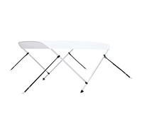 vidaXL Auvent Bimini à 2 Arceaux Auvent de Bateau Couverture de Bateau Abri de Bateau Résistant aux UV Extérieur Blanc 180x130x110 cm