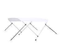 vidaXL Auvent Bimini à 2 Arceaux Auvent de Bateau Couverture de Bateau Abri de Bateau Résistant aux UV Extérieur Blanc 180x150x110 cm