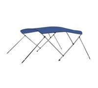 vidaXL Auvent Bimini à 3 Arceaux Auvent de Bateau Couverture de Bateau Abri de Bateau Résistant aux UV Extérieur Bleu 183x140x137 cm
