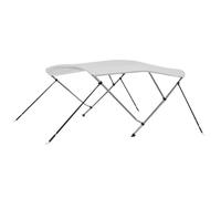 vidaXL Auvent Bimini à 3 Arceaux Auvent de Bateau Couverture de Bateau Abri de Bateau Résistant aux UV Extérieur Blanc 92361