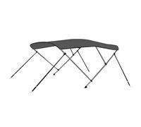 vidaXL Auvent Bimini à 3 Arceaux Auvent de Bateau Couverture de Bateau Abri de Bateau Résistant aux UV Extérieur Anthracite 183x140x137 cm