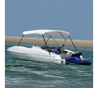 vidaXL Auvent Bimini à 3 Arceaux Auvent de Bateau Couverture de Bateau Abri de Bateau Résistant aux UV Extérieur Blanc 92361