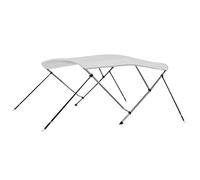 vidaXL Auvent Bimini à 3 Arceaux Auvent de Bateau Couverture de Bateau Abri de Bateau Résistant aux UV Extérieur Blanc 183x180x137 cm