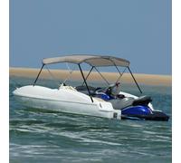 Vidaxl Auvent Bimini À 3 Arceaux Gris 184x170x133 Cm